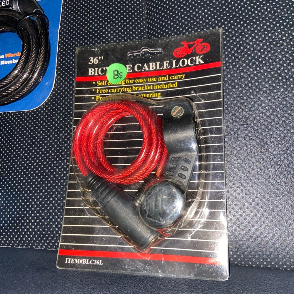 Bicycle cable lock new